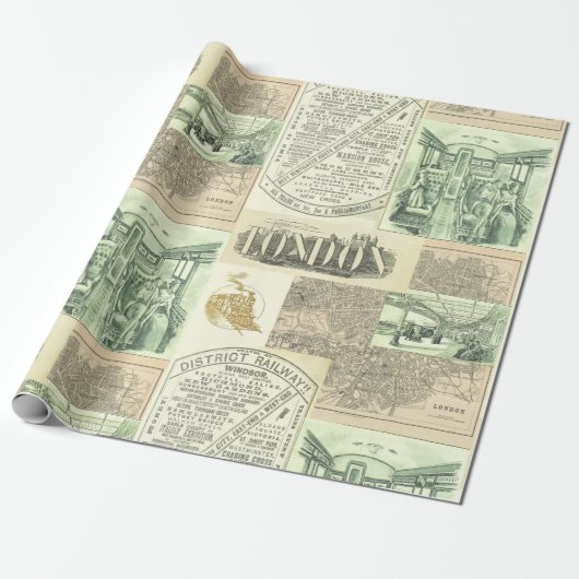  krantenadvertenties Collage Cadeaupapier (Uitgerold)