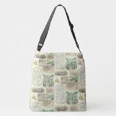 krantenadvertenties Collage Crossbody Tas (Achterkant)