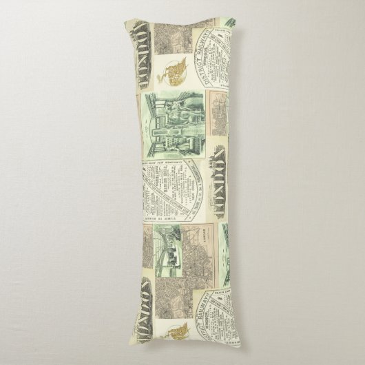  krantenadvertenties Collage Lichaamskussen (Voorkant Verticaal)