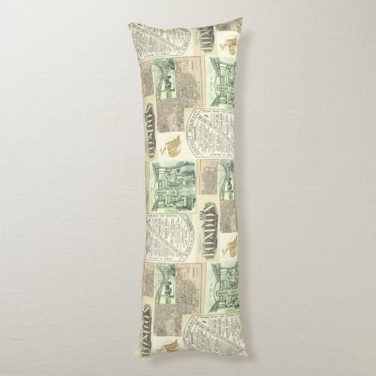  krantenadvertenties Collage Lichaamskussen (Achterkant (Verticaal))