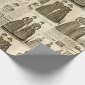  krantenadvertenties Rustic Tiled Cadeaupapier (Hoek)