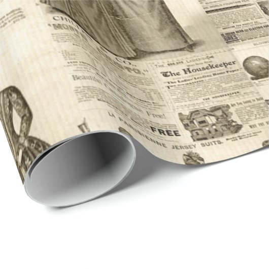  krantenadvertenties Rustic Tiled Cadeaupapier (Rol Hoek)