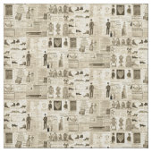  krantenadvertenties Rustic Tiled Stof (Swatch)