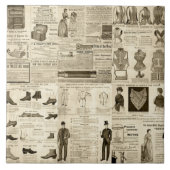 krantenadvertenties Rustic Tiled Tegeltje (Voorkant)