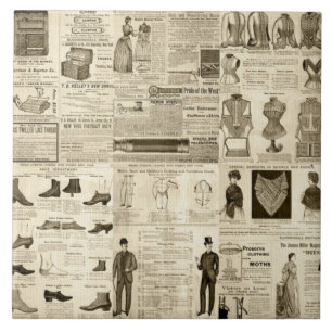  krantenadvertenties Rustic Tiled Tegeltje