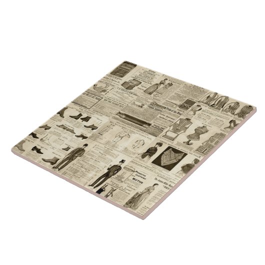 krantenadvertenties Rustic Tiled Tegeltje (Zijkant)