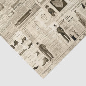 krantenadvertenties Rustic Tiled Tissuepapier (Detail)