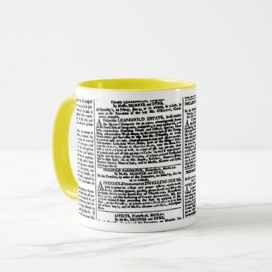  krantenafdrukken mok (Voorkant links)