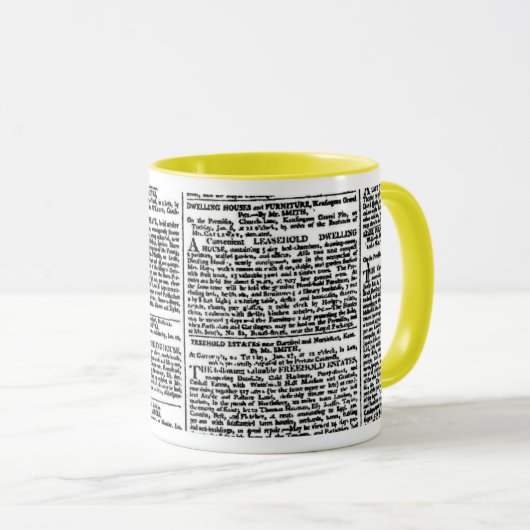  krantenafdrukken mok (Voorkant rechts)