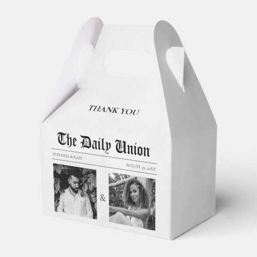 Krantenartikel Bruiloft Bedankdoosjes (Voorkant Zijde)