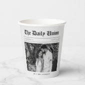 Krantenartikel Bruiloft Papieren Bekers (Voorkant)