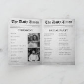 Krantenartikel Gevouwen Huwelijksprogramma Programma (Binnen)