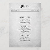 Krantenartikel Huwelijksreceptie Menu (Voorkant)