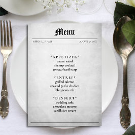Krantenartikel Huwelijksreceptie Menu