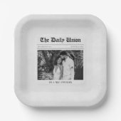 Krantenartikel Huwelijksreceptie Papieren Bordje (Voorkant)