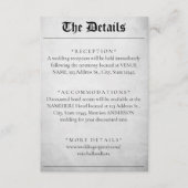 Krantenartikel Trouwgegevens Informatiekaartje (Voorkant)