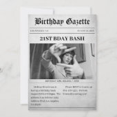 Krantenartikel Verjaardagsfeest Kaart (Voorkant)