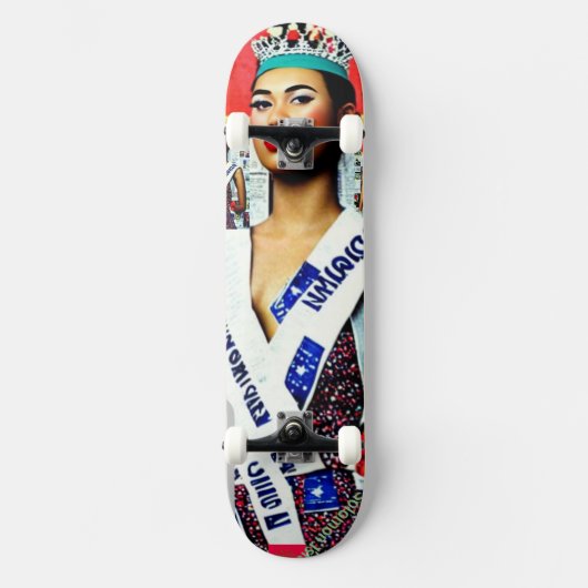 Krantenautomaat "Miss Solomon Islands" Persoonlijk Skateboard (Voorkant)