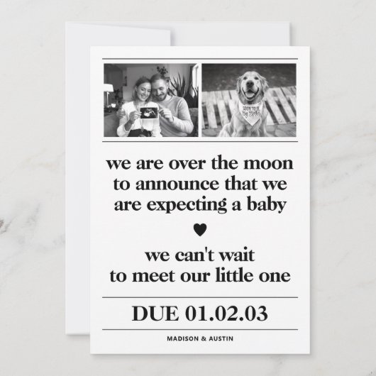 Krantenbericht Baby zwangerschapsonthulling Aankondiging (Achterkant)