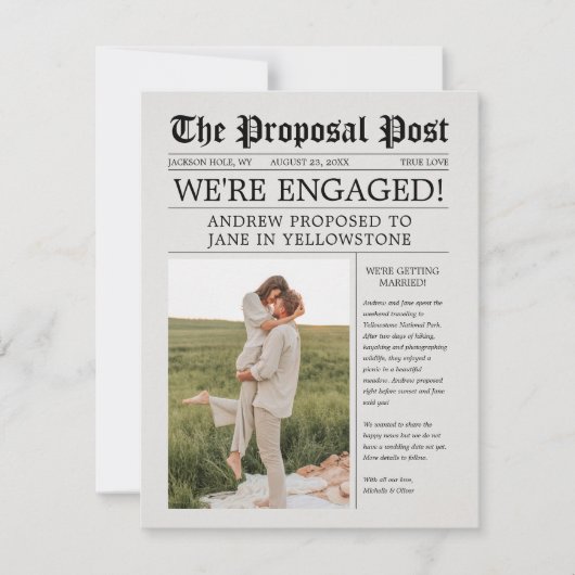 Krantenbericht Verloving Bewaar de datum (Voorkant)