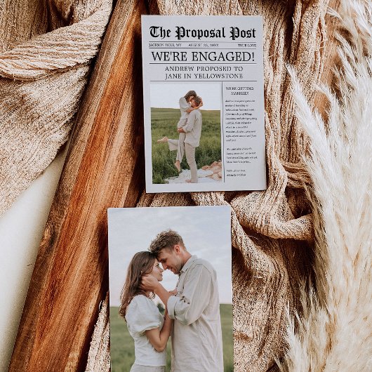 Krantenbericht Verloving Bewaar de datum