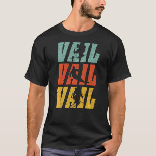 Krantenbrieven in retrokleuren skier Silhouette Wi T-shirt