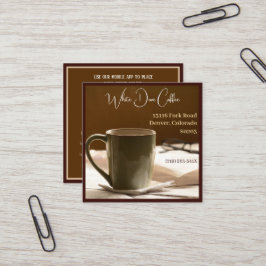 Krantenbril Mok Cafe Barista Koffie Vierkante Visitekaartje