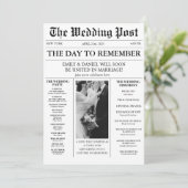 Krantendetails Tijdlijn Fotobruiloft Kaart (Staand voorkant)