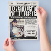 Krantendiensten Flyer, Retro Small Business Ads Flyer (Hand)