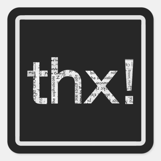Krantendruk "THX" Typografie Stickers (Voorkant)