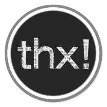 Krantendruk "THX" Typografie Stickers