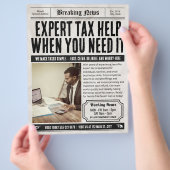 Krantenflyer, dienst voor de voorbereiding van de  flyer (Hand)