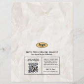 Krantenflyer, Retro Groceries Delivery Service Flyer (Achterkant)