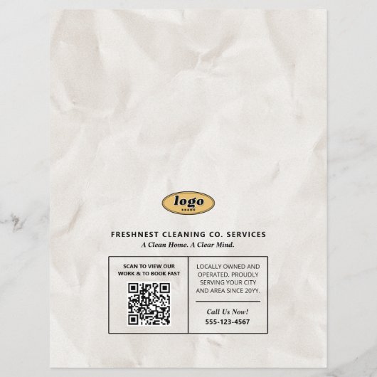 Krantenflyer, Retro Home Cleaning Services Flyer (Achterkant)