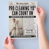 Krantenflyer, Retro Home Cleaning Services Flyer (Hand)