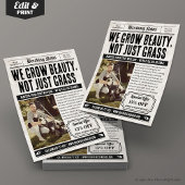 Krantenflyer, Retro Lawn & Garden Service Flyer