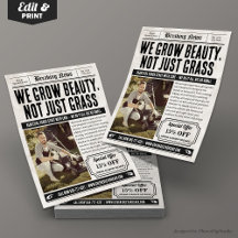 Krantenflyer, Retro Lawn & Garden Service