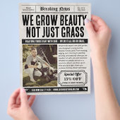 Krantenflyer, Retro Lawn & Garden Service Flyer (Hand)