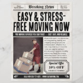 Krantenflyer, Retro Verpakking & Verhuisdiensten Flyer (Voorkant)