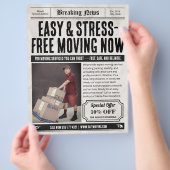 Krantenflyer, Retro Verpakking & Verhuisdiensten Flyer (Hand)