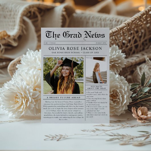 Krantenfoto Afstuderen Aankondiging