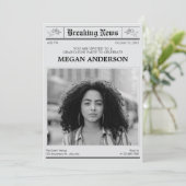 Krantenfoto afstuderen kaart (Staand voorkant)