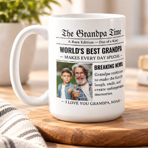 Krantenfoto Beste Opa Cadeau Koffiemok