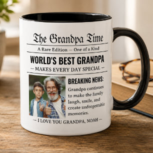 Krantenfoto Beste Opa Ooit Cool Cadeau Mok
