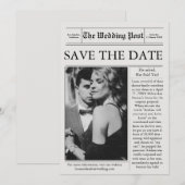 Krantenfoto Bewaar de trouwdatum Kaart (Voorkant / Achterkant)
