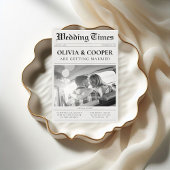 Krantenfoto Elegant alles in één bruiloft Kaart