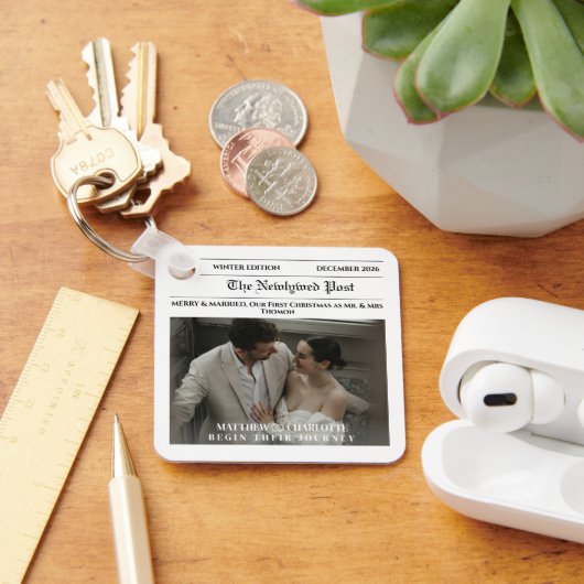 Krantenfoto Merry and Married Sleutelhanger (Bureau)