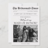 Krantenfoto unieke bruidsmeisje-aanzoek kaart (Voorkant)