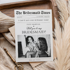 Krantenfoto unieke bruidsmeisjesaanzoek kaart