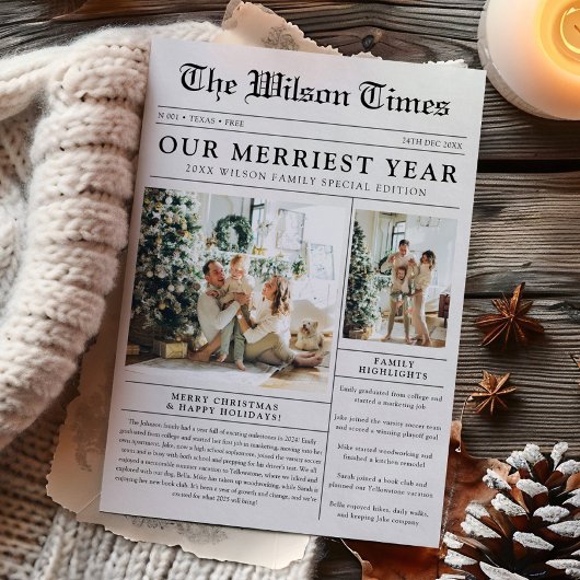 Krantenfoto Unieke Kerst Feestdagenkaart